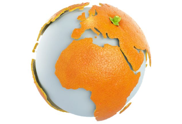 sinaasappel-wereldbol